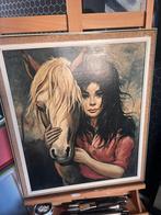 Vintage kitsch schilderij jaren 70 Etienne Roth gipsy girl, Ophalen of Verzenden