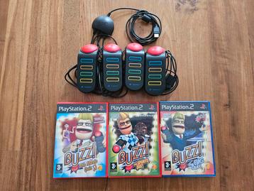 Playstation 2 Buzz inclusief 3 spellen beschikbaar voor biedingen
