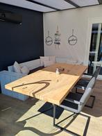 Robuuste houten tafel, Huis en Inrichting, Tafels | Eettafels, 200 cm of meer, Zo goed als nieuw, Vijf personen of meer, Rechthoekig