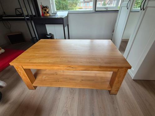 Teakhouten salontafel (120x70 cm), Huis en Inrichting, Tafels | Salontafels, Gebruikt, Minder dan 50 cm, 50 tot 100 cm, 100 tot 150 cm