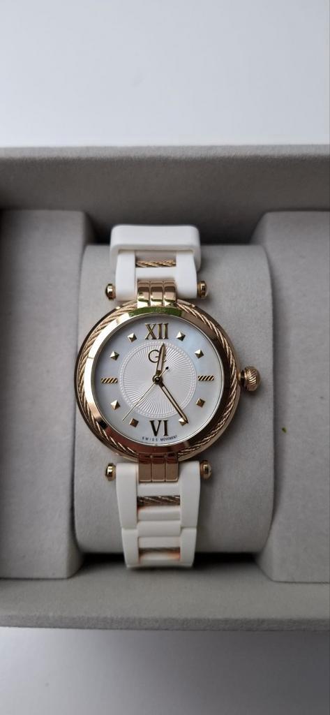 Guess collection horloge kast 37mm wit/goud, Sieraden, Tassen en Uiterlijk, Horloges | Dames, Zo goed als nieuw, Overige merken