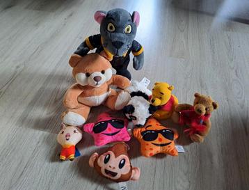 Knuffelbeestjes verzameling pluche knuffels beer panda rat beschikbaar voor biedingen
