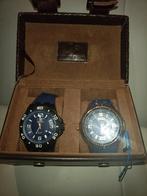 Joshua & sons horloge's set plus luxe opbergbox, Ophalen of Verzenden, Zo goed als nieuw, Staal, Overige merken