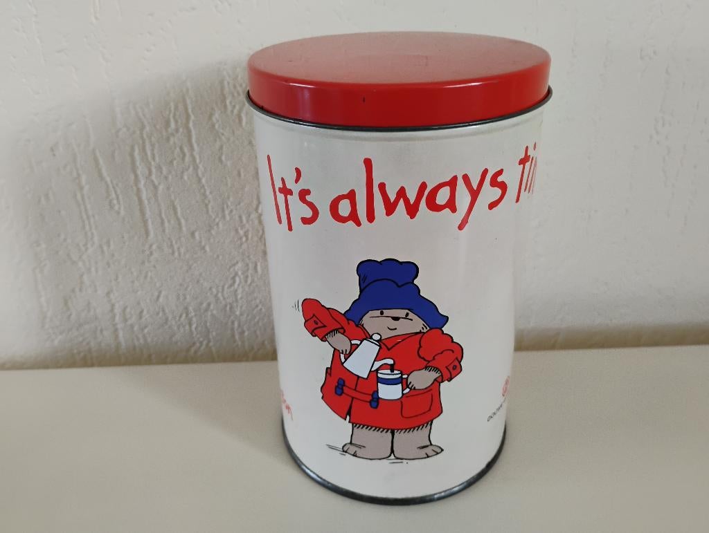 DE-blik, Douwe Egberts, Beertje Paddington koffieblik, Verzamelen, Blikken, Ophalen of Verzenden, Gebruikt, Koffie, Douwe Egberts