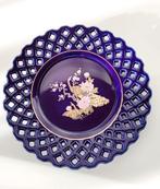 PRACHTIG VINTAGE JAPANS PORSELEINEN KOBALTBLAUW BORD, Ophalen of Verzenden