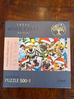 Trefl Wood Craft Puzzel - Honden met Kerstmutsen, Ophalen of Verzenden, 500 t/m 1500 stukjes, Zo goed als nieuw, Legpuzzel