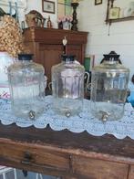 3 antiek brocante oude parfum/eau de cologne apothekers fles, Ophalen of Verzenden