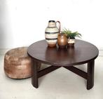 Vintage robuuste ronde salontafel japandi, Ophalen, 50 tot 100 cm, Devintagerie, 50 tot 100 cm