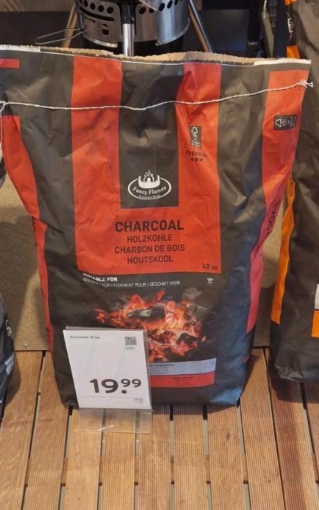2  10kg zakken fancy flames houtskool!, Tuin en Terras, Houtskoolbarbecues, Nieuw, Ophalen