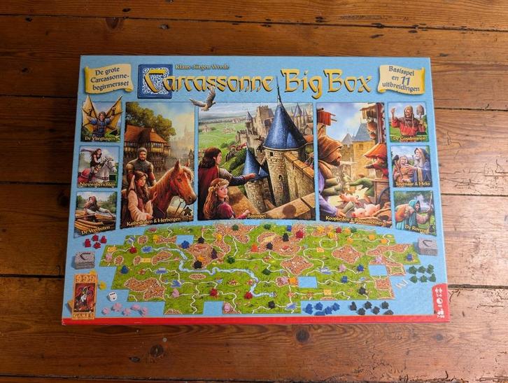 Carcassone Big box, Hobby en Vrije tijd, Gezelschapsspellen | Bordspellen, Zo goed als nieuw, Een of twee spelers, Drie of vier spelers