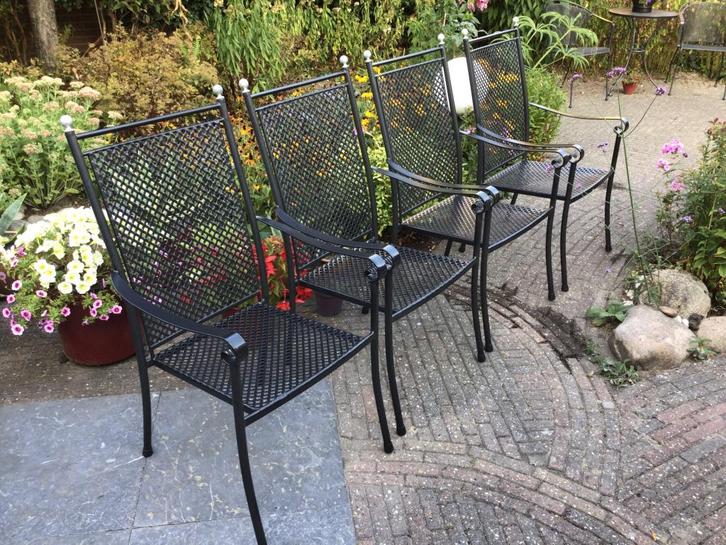 2, 4 of 6 Fraaie Royal Garden 'Excelsior' tuinstoelen., Tuin en Terras, Tuinstoelen, Gebruikt, Metaal, Stapelbaar, Ophalen