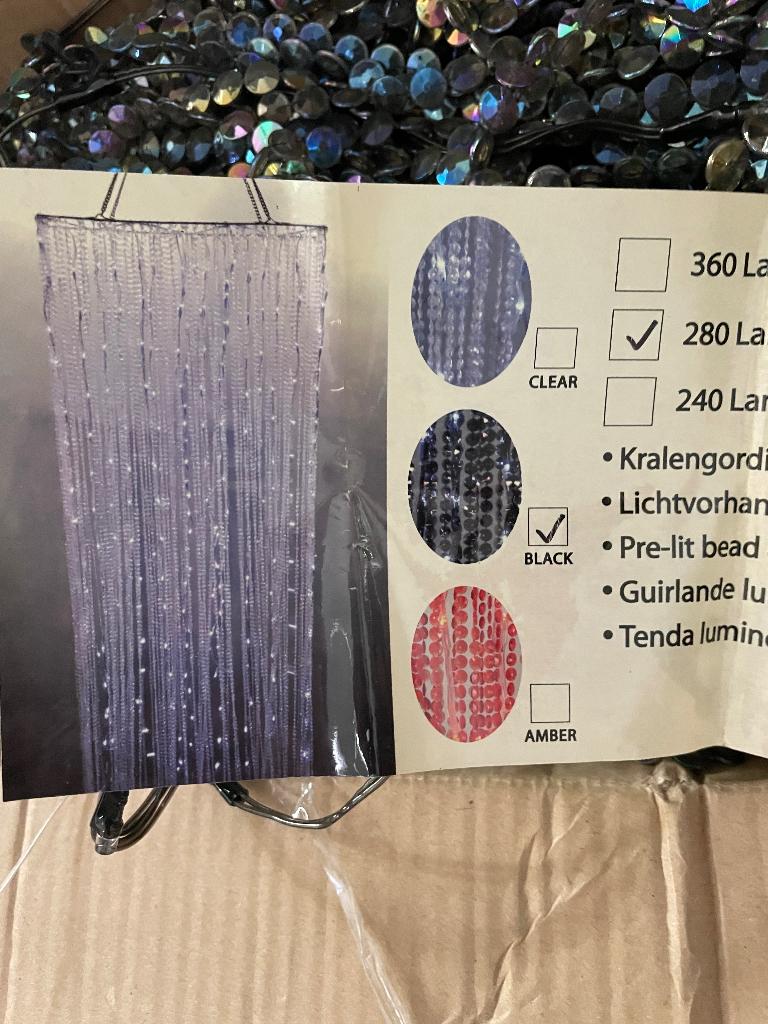 Kralengordijn met ledverlichting, Ophalen, 200 cm of meer, 50 tot 100 cm, Zo goed als nieuw