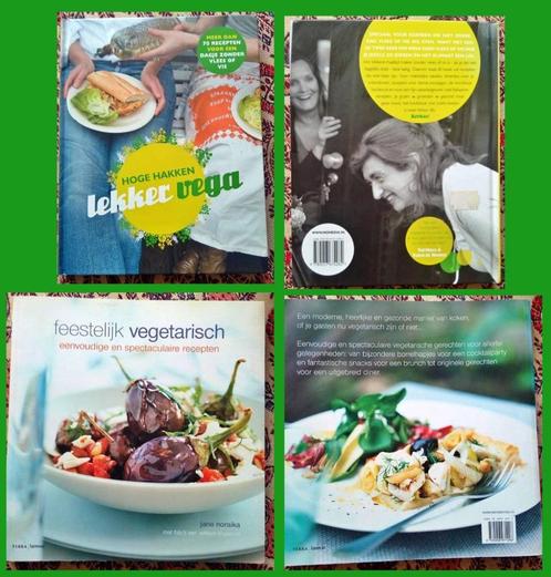 kookboeken vegetarisch 'Lekker, heerlijk & feestelijk vega', Boeken, Kookboeken, Zo goed als nieuw, Vegetarisch, Ophalen of Verzenden