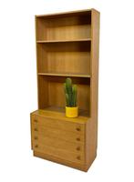 Vintage Kast Boekenkast Wandkast Jaren 60 Eiken Design, Gebruikt, Vintage, 50 tot 100 cm, 25 tot 50 cm