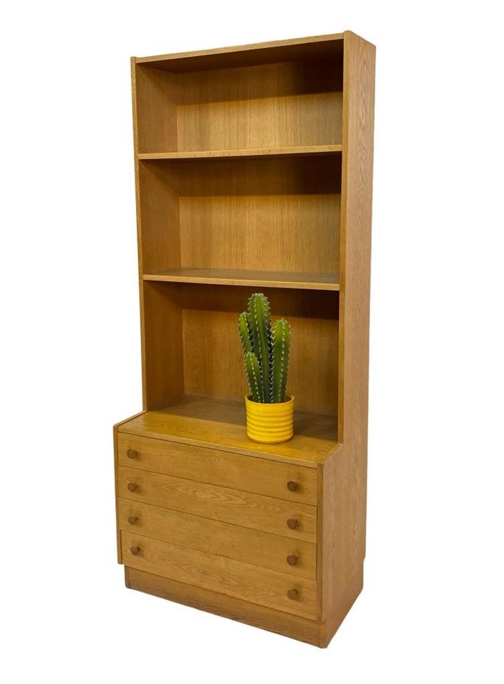 Vintage Kast Boekenkast Wandkast Jaren 60 Eiken Design, Huis en Inrichting, Kasten | Boekenkasten, Gebruikt, 50 tot 100 cm, 25 tot 50 cm