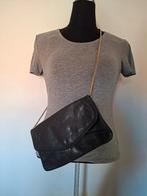 Kentz zwart kalfsleren tasje met gouden ketting, Overige merken, Anneonline, Steenbergen, Gebruikt