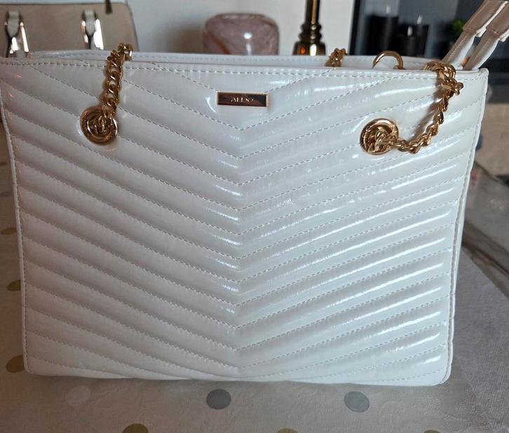 ALDO  schoudertas, Sieraden, Tassen en Uiterlijk, Tassen | Damestassen, Zo goed als nieuw, Schoudertasje, Wit, Ophalen