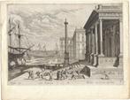 Melchior Küsell ets "Havengezicht 8", met oplegvel, Antiek en Kunst, Kunst | Etsen en Gravures, Ophalen