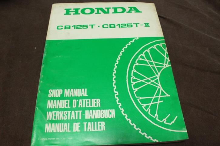 Honda CB125T T-II 1978 motorcycle shop manual CB 125 twin, Motoren, Handleidingen en Instructieboekjes, Honda, Ophalen of Verzenden