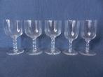 5 portglazen Sexago variant Maastricht WJ Rozendaal h 12 cm, Antiek en Kunst, Antiek | Glas en Kristal, Ophalen of Verzenden