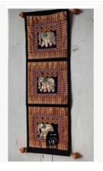 Oosters wandkleed Birma olifanten paillette zak 51 x 17 cm, Antiek en Kunst, Ophalen of Verzenden