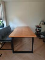 JYSK eetkamer tafel visgraat / metalen look (200x90cm), Ophalen, 50 tot 100 cm, Zo goed als nieuw, Vijf personen of meer
