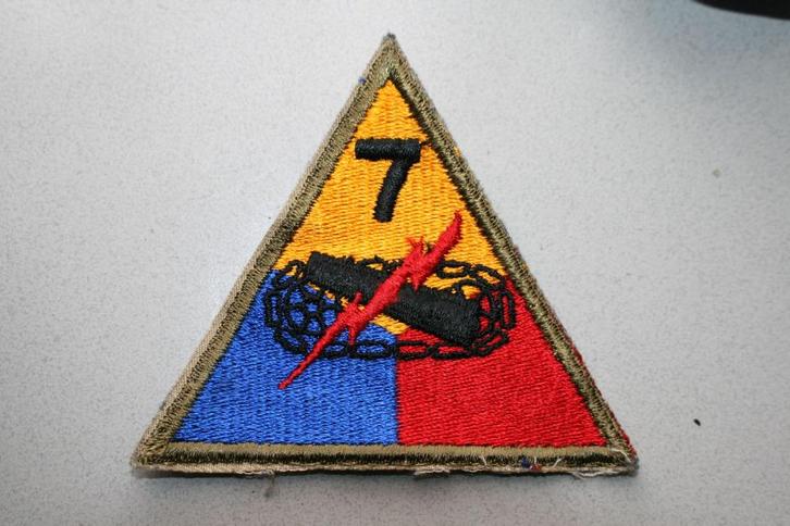 US 7th Armored Division patch, Verzamelen, Militaria | Tweede Wereldoorlog, Embleem of Badge, Amerika, Ophalen of Verzenden