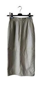 grijze leer maxi rok van westbay (vintage) maat S 22623, Kleding | Dames, Maat 38/40 (M), Ophalen of Verzenden, Onder de knie