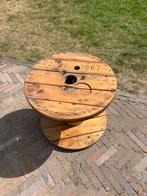 Houten haspel / bijzettafel, Tuin en Terras, Ophalen of Verzenden, Zo goed als nieuw, Rond, Hout