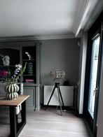 Vloerlamp 3 poot met rotan kap, Huis en Inrichting, Lampen | Vloerlampen, Ophalen, Zo goed als nieuw, Hout, 100 tot 150 cm