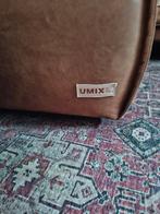 umix hocker en stoel bruin leer, Ophalen, Gebruikt, Rechthoekig, Leer