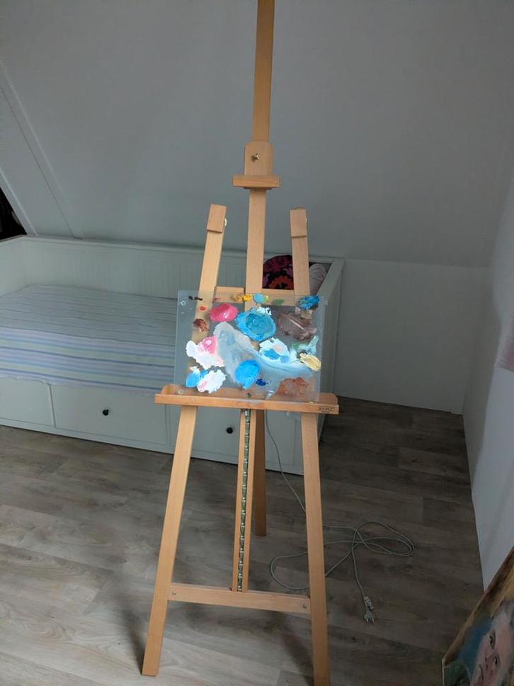 Schilderset: Nieuwe ezel, verf, canvassen, penselen etc., Hobby en Vrije tijd, Schilderen, Ophalen