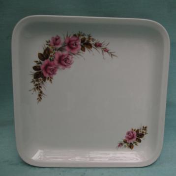 Vierkante Royal Schwabap Schaal met Rozen 25 x 25 beschikbaar voor biedingen