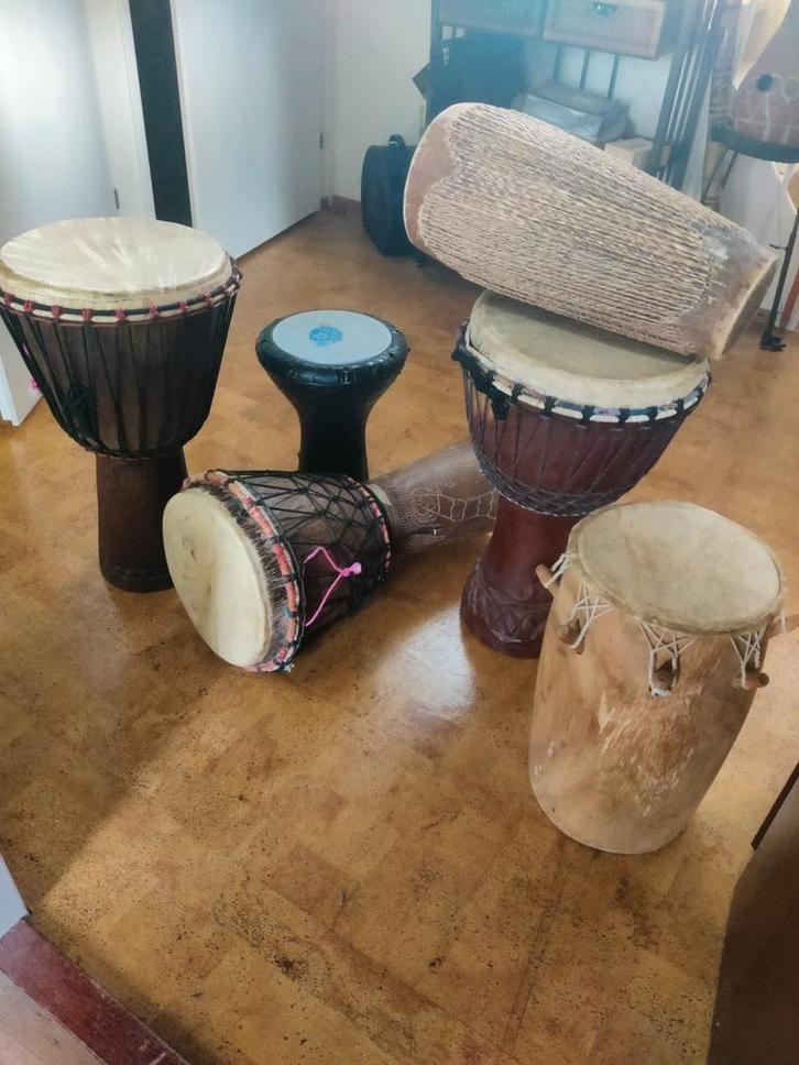 Trommelcollectie: Djembés, Dun Dun Set & Meer!, Muziek en Instrumenten, Drumstellen en Slagwerk, Gebruikt, Overige merken, Ophalen