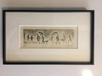 Ets: iedereen is gelijk in de regen, Antiek en Kunst, Kunst | Etsen en Gravures, Ophalen of Verzenden