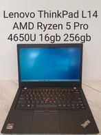 Nieuwstaat: Lenovo Thinkpad L14 AMD Ryzen 4650U 16gb 256gb, 256 GB, Met videokaart, Qwerty, 14 inch