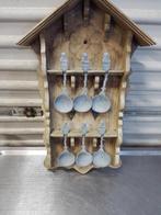 lepelrek met 6 tinnen lepels, Ophalen of Verzenden