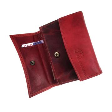 Compacte Portemonnee Unisex Rode Buffelleer Portemonnee Met  beschikbaar voor biedingen