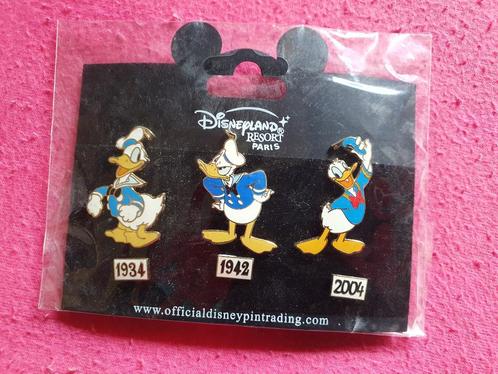 Donald Duck door de jaren, pins/speldjes, Disneyland Parijs, Verzamelen, Disney, Zo goed als nieuw, Overige typen, Donald Duck