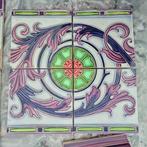 882x127cm Bijzondere lambrisering art nouveau tegels paars, Ophalen