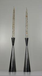 Vintage kandelaar Götta design Erika Pekkari Ikea zilver RVS, 25 tot 50 cm, Ophalen of Verzenden, Zo goed als nieuw, Metaal