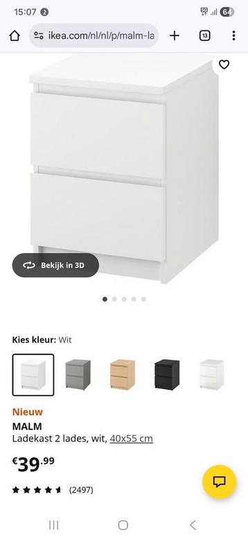 2 gebruikte ikea malm nachtkastjes - afbeelding 4