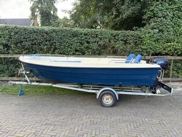 Interster 420 open toer / visboot + Tohatsu 15 en trailer beschikbaar voor biedingen