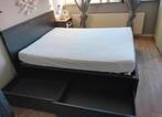 Hoge bruin/zwarte malm, bodems, 2 lades. Afleveren mogelijk, Huis en Inrichting, Gebruikt, Zwart, Tweepersoons, 200 cm