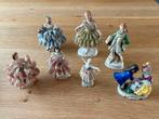 Set van 7 porseleinen Dresden-stijl beeldjes, Verzamelen, Ophalen of Verzenden, Gebruikt, Mens