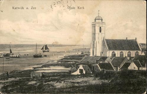 Katwijk a. Zee +bomschuiten op strand 1908, Verzamelen, Ansichtkaarten | Nederland, Gelopen, Zuid-Holland, Voor 1920, Ophalen of Verzenden