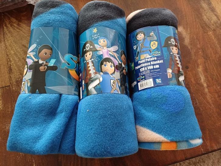 Playmobil 4 stuks Fleece Dekens 120 x 140 cm NIEUW, Verzamelen, Disney, Nieuw, Overige typen, Overige figuren, Ophalen of Verzenden