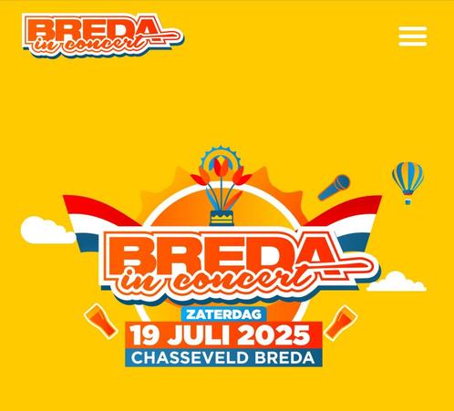 2 tickets voor Breda in Concert festival op 19 juli 2025, Tickets en Kaartjes, Evenementen en Festivals, Twee personen