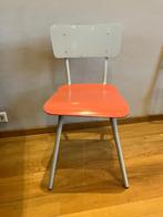 Retro buisframe stoel met houten zitting, Huis en Inrichting, Stoelen, Ophalen, Gebruikt, Overige kleuren, Metaal