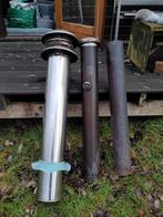 Twee kachelpijpen  + dubbelwandig rookkanaal (1000 mm/130 mm, Huis en Inrichting, Kachels, Ophalen, Gebruikt, Houtkachel, Vrijstaand